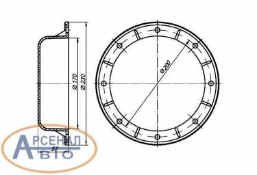 Размеры крышки башмака балансира КамАЗ