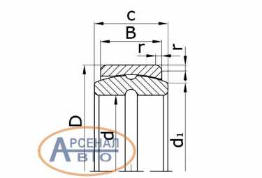 Схема и размеры подшипника