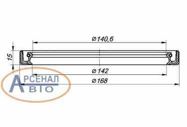 Эскиз с размерами сальника ступицы КамАЗ