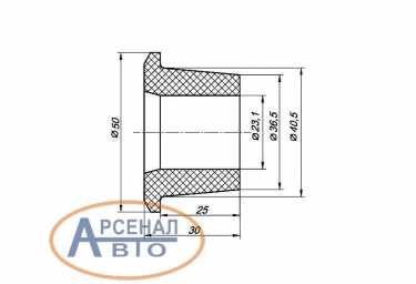 Эскиз с размерами втулки стабилизатора