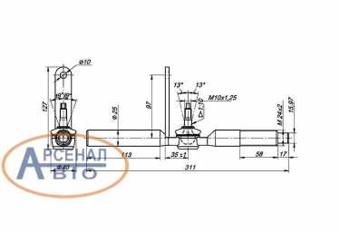 Эскиз тяги переключения КПП-154 КамАЗ