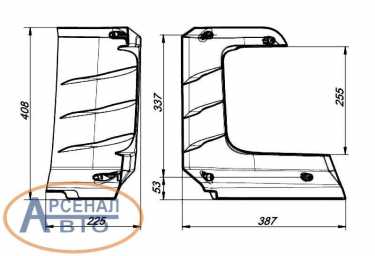 Чертеж обтекателя кабины углового правого