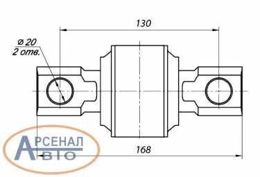 Схема и размеры шарнира штанги реактивной РМШ