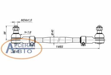 Схема тяги рулевой УРАЛ-4320 поперечной