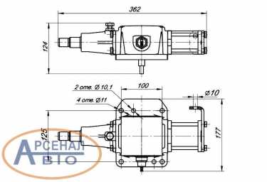 Схема с размерами опоры рычага переключения передач